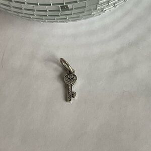 Pandora Heart Key Charm Pendant - Silver